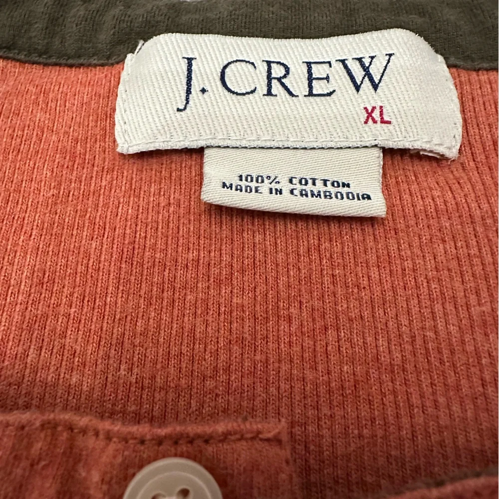 Y2K J. Crew Thermal Henley in Dark Cinnamon Size XL Men’s